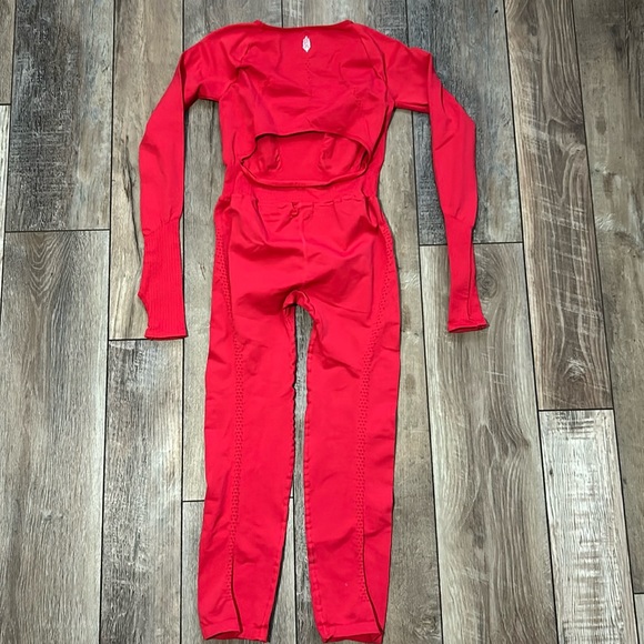 NWOT FP Movement Good Karma Long Sleeve Onesie Red M/L - Picture 6 of 7